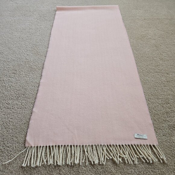 NWOT McNutt Cashmere Pink Herringbone Scarf Ireland - Picture 9 of 9